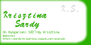 krisztina sardy business card